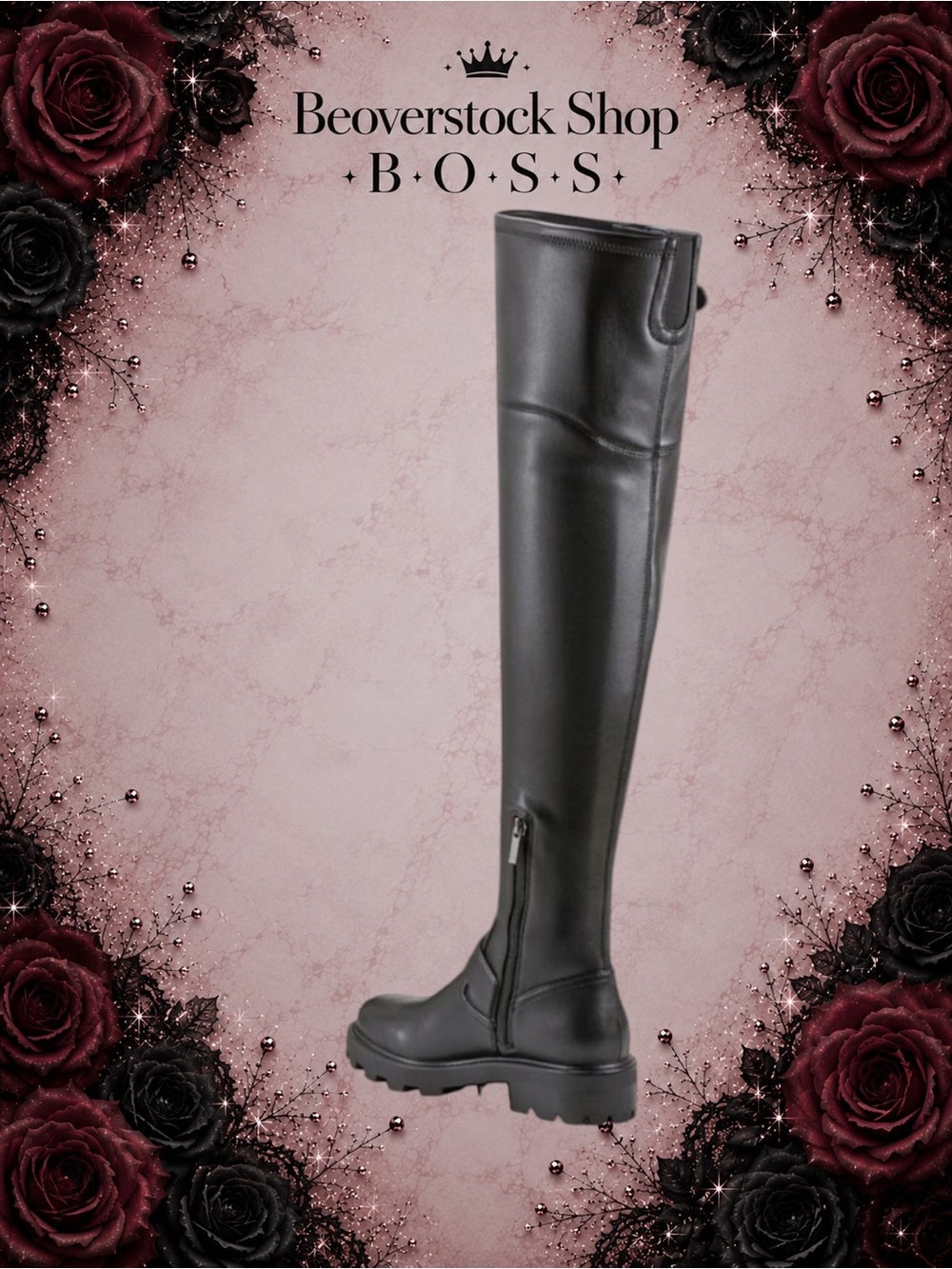 🔴New NIB Marc Fisher Black LTD Ganven Lug Sole Over the Knee Boot - 6M - Picture 2 of 9